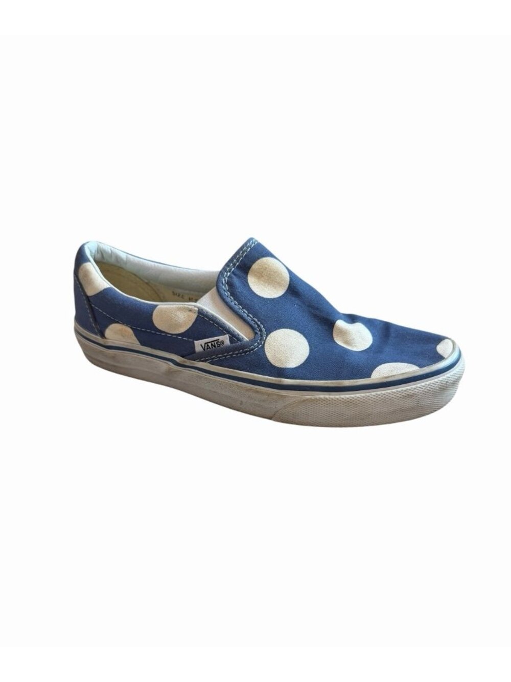 Vans Classic Slip On Polka Dot Single Right Shoe Size 7 Women Blue White AMPUTEE